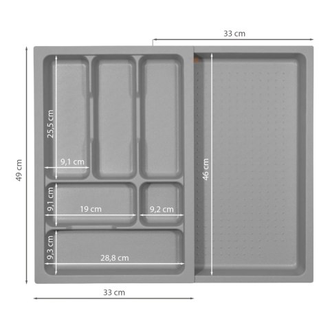 Organizer wkład do szuflady MODULAR 40-60 Szary LORDLY