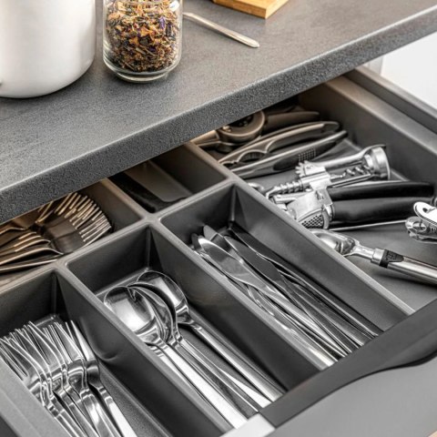 Wkład na sztućce do szuflady AxiSpace Organizer 50 Antracyt GTV