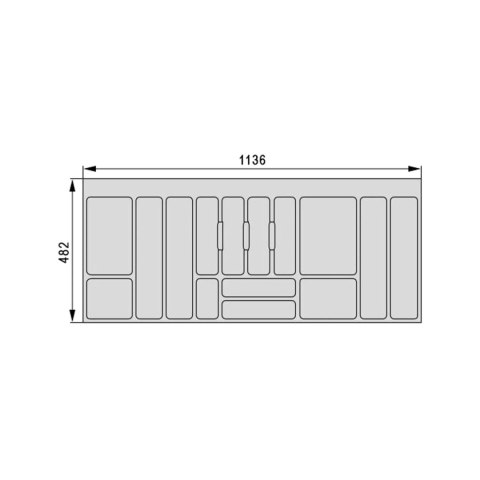 Wkład na sztućce do szuflady Organizer OPTIMA 120 Szary EMUCA