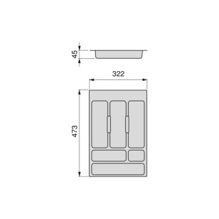 Wkład na sztućce do szuflady Organizer OPTIMA 40 Biały EMUCA
