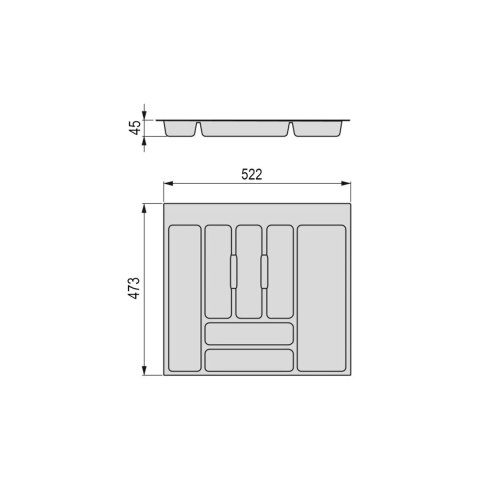 Wkład na sztućce do szuflady Organizer OPTIMA 60 Biały EMUCA